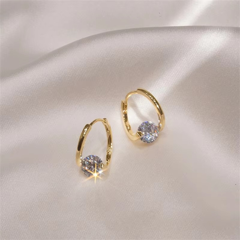 925 Golden Irregular Twisted Hoop Earrings, Valentine's Day Gift